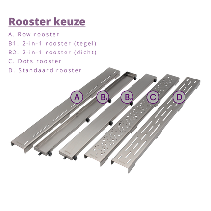 CityLine RVS douchegoot 50 cm met onderuitloop